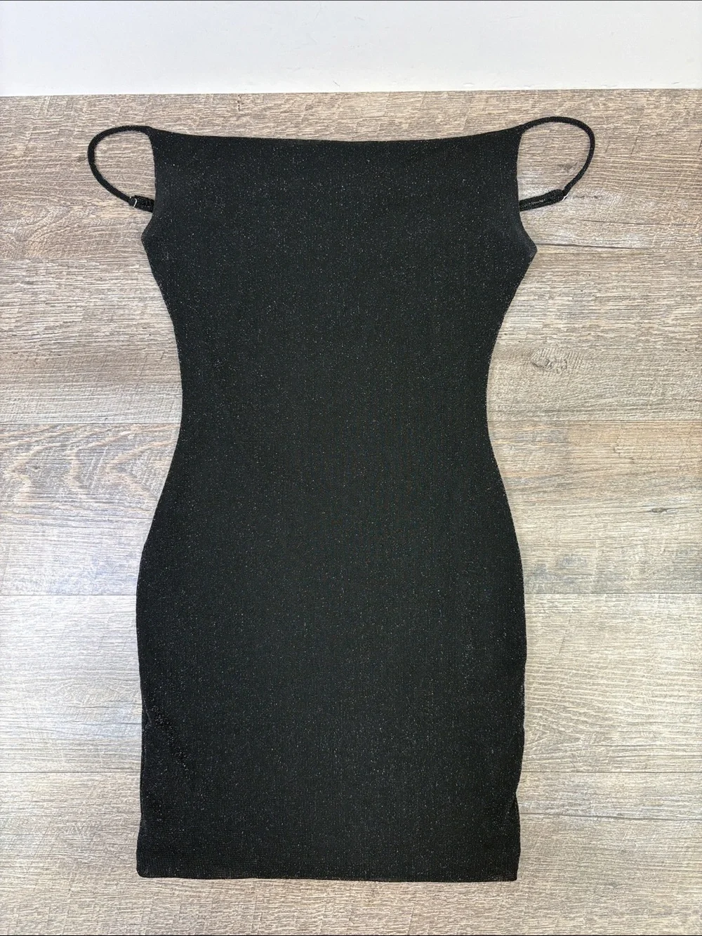 Hello Molly Black Metallic Glitter Bodycon Mini Dress Size Small US 4